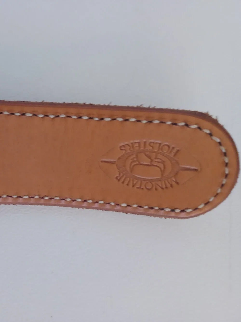 Comp-Tac Minotaur Leather Gun Belt Brown Brass Buckle CCW Holster Size 42